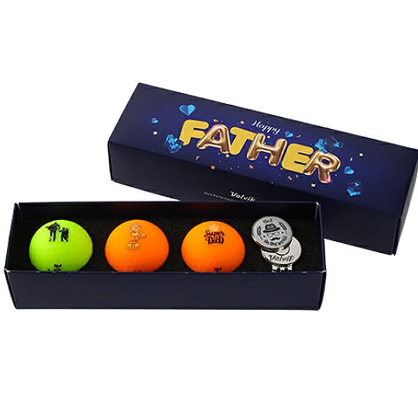 ボルビックFATHER’SDAYPACKゴルフボール3球入りVV5PNA14Volvikボールとマーカーがセット【23】