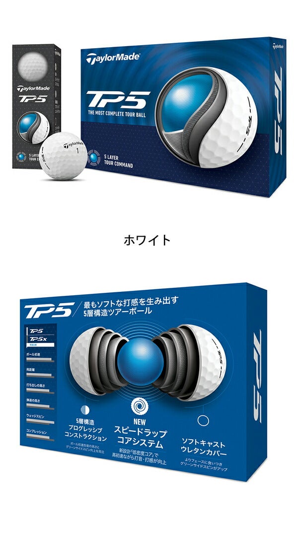 テーラーメイドTP5ゴルフボール1ダースTaylorMade【24】