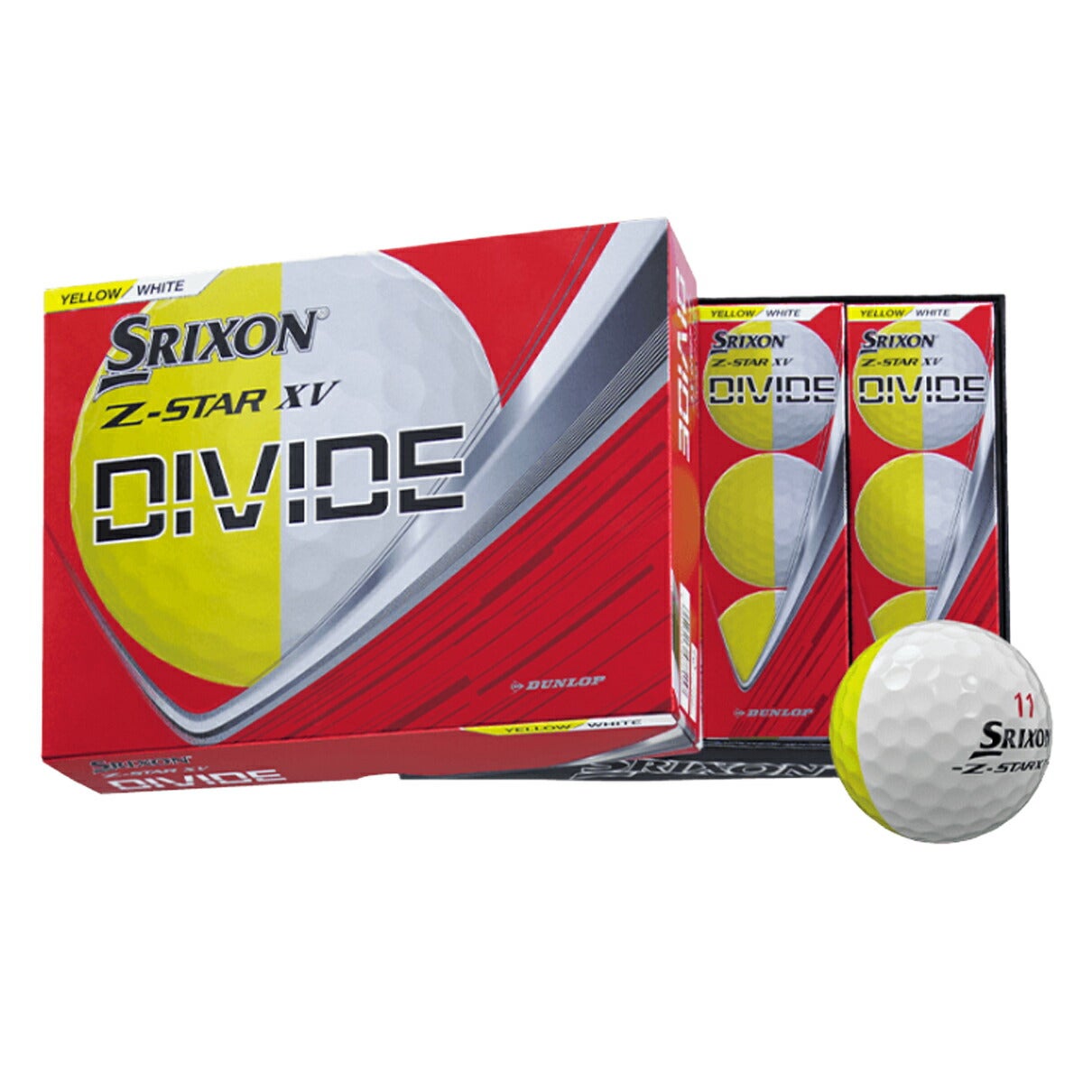 【数量限定】ダンロップスリクソンメンズZSTARXVDIVIDEツートンカラーゴルフボール1ダース【25FW】