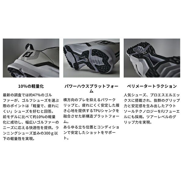 フットジョイメンズ25フューエルシューレーススパイクゴルフシューズFJLACEDウィズ：W防水パルサーLP(FTS3.0)FootJoy【25】