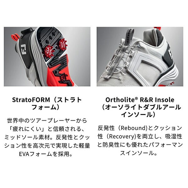 フットジョイメンズ25ハイパーフレックスボアスパイクゴルフシューズBOAウィズ：W防水パルサーLP(FTS3.0)FootJoy【25】