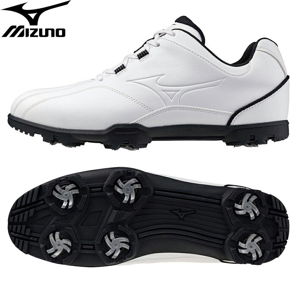 ミズノメンズGM-STYLEWIDESTジーエムスタイルワイドSTシューレーススパイク4E相当防水ゴルフシューズ51GQ2551【25】