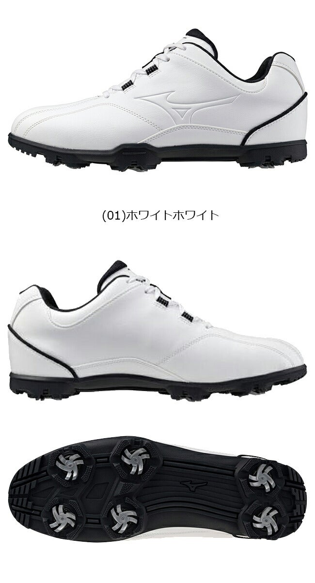 ミズノメンズGM-STYLEWIDESTジーエムスタイルワイドSTシューレーススパイク4E相当防水ゴルフシューズ51GQ2551【25】