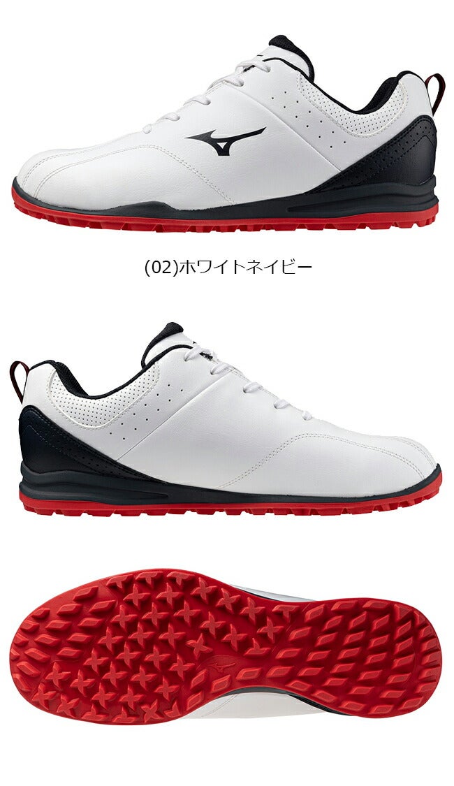 ミズノメンズGM-STYLEWIDEジーエムスタイルワイドシューレーススパイクレス4E相当防水ゴルフシューズ51GQ2552【25】