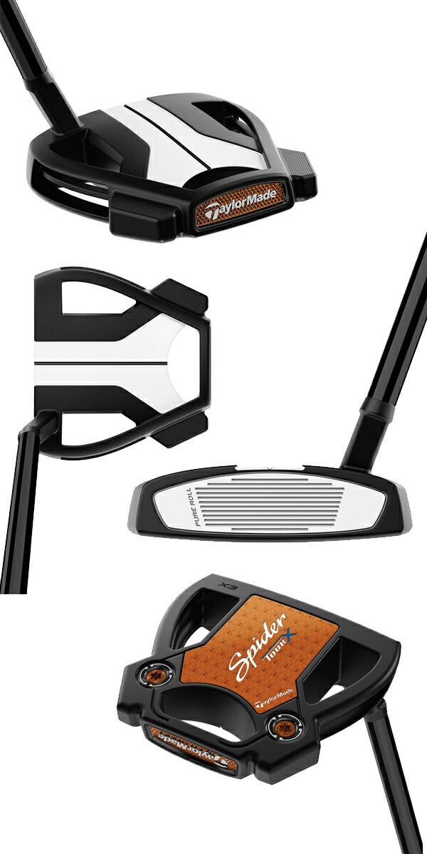 テーラーメイドメンズSpiderTOURXトゥルーパススパイダーツアーエックスブラックスモールスラントパターKBSBLACKステップレススチールシャフトTaylorMade【25】