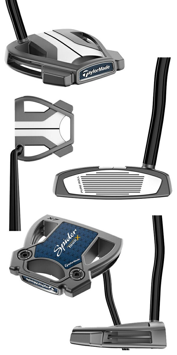 テーラーメイドメンズSpiderTOURXトゥルーパススパイダーツアーエックスダブルベンドパターKBSBLACKステップレススチールシャフトTaylorMade【25】