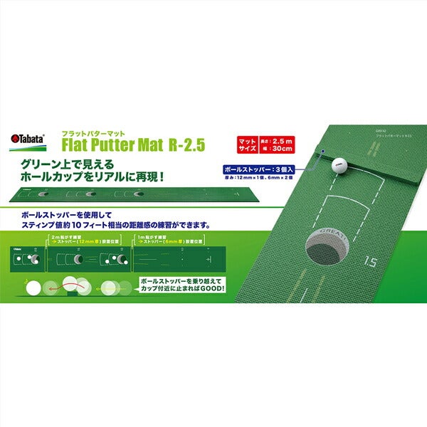 タバタフラットパターマットR-2.5GV-0142グリーン上で見えるホールカップをリアルに再現【24】