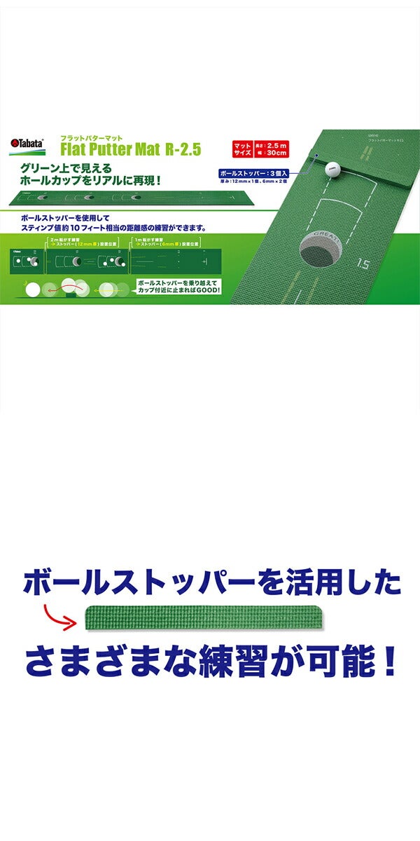タバタフラットパターマットR-2.5GV-0142グリーン上で見えるホールカップをリアルに再現【24】
