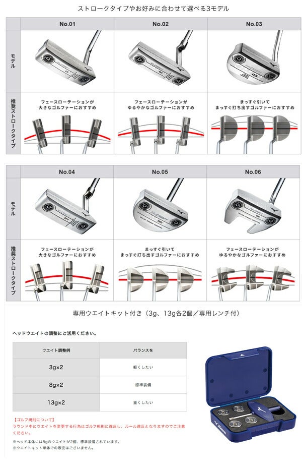 ミズノメンズMCRAFTOMOIパターダブルニッケル仕上げ【23】MIZUNOGOLF日本正規品