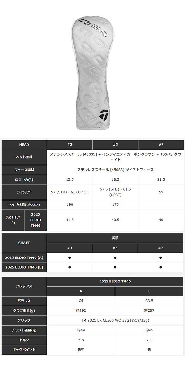テーラーメイドゴルフレディースQi35MAXLITEフェアウェイウッドELDIOTM40カーボンシャフトTaylorMade【25】