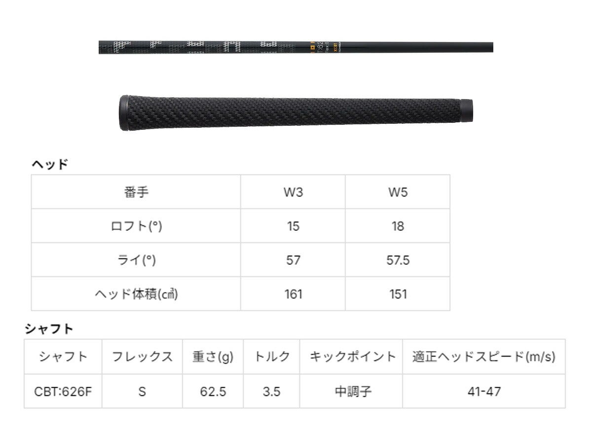 オノフメンズ26KUROFAIRWAYARMSクロフェアウェイウッドCBT626Fカーボンシャフト黒ONOFF【26SS】