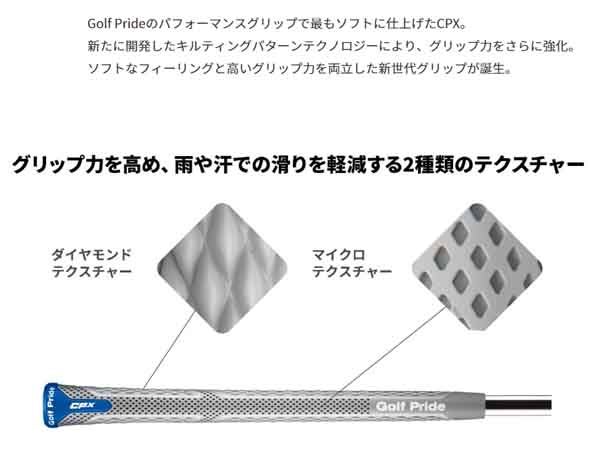 ゴルフプライドCPXスタンダードゴルフグリップバックライン無し口径60重量52g【22】