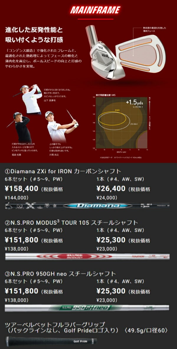 【レフティ／左利き用】ダンロップメンズスリクソンZXi5アイアン6本組(5-9、PW)DiamanaZXi70forIRONカーボンシャフトアイアンセット【24】