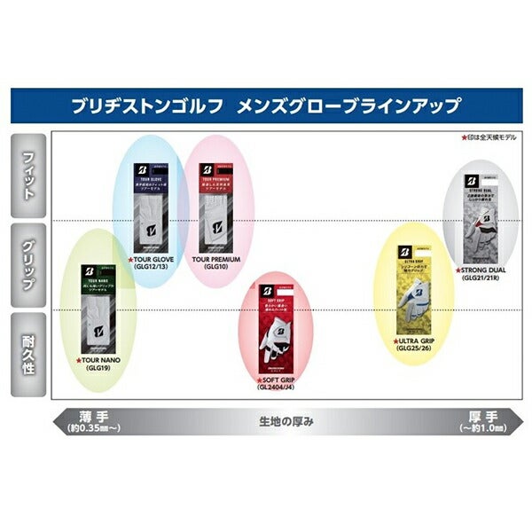 24FWブリヂストンゴルフメンズSTRONGDUALゴルフグローブ左手用GLG21