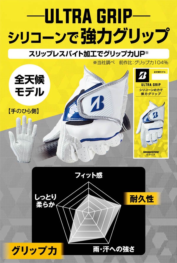 ブリヂストンゴルフメンズULTRAGRIPゴルフグローブ左手用GL2505左手装着用【25】
