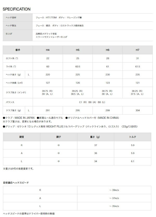 ダンロップレディースXXIO13ゼクシオサーティーンハイブリッドMP1300LカーボンシャフトXXIO13ゼクシオ13ボルドー【24】