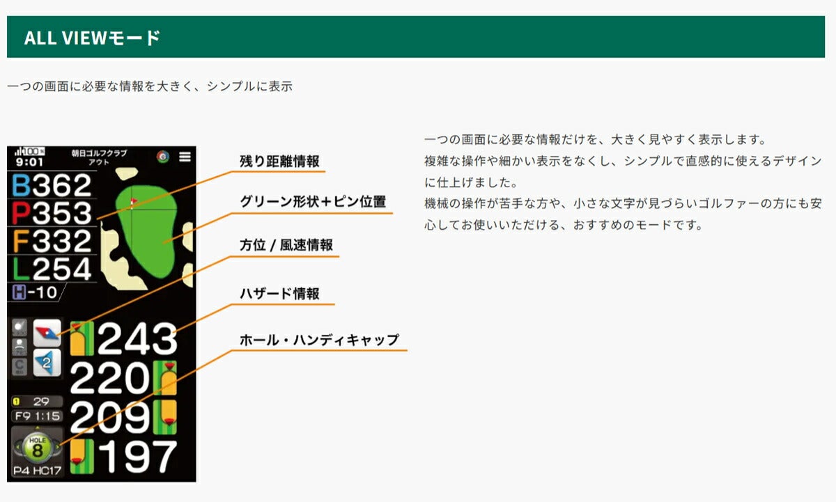 イーグルビジョンNEXTGゴルフナビEV-438GPSゴルフナビグリーンアンジュレーション表示可能【25FW】