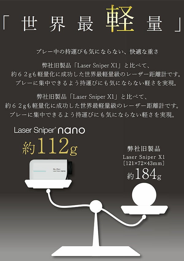 ショットナビLaserSnipernano【22】レーザースナイパーナノ世界最小最軽量