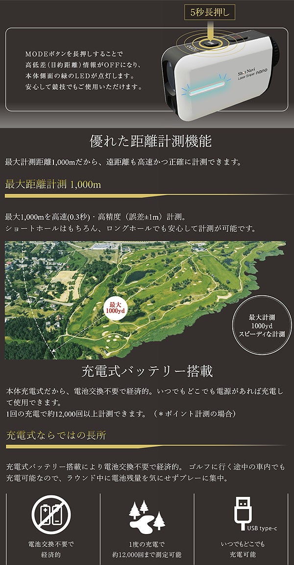 ショットナビLaserSnipernano【22】レーザースナイパーナノ世界最小最軽量