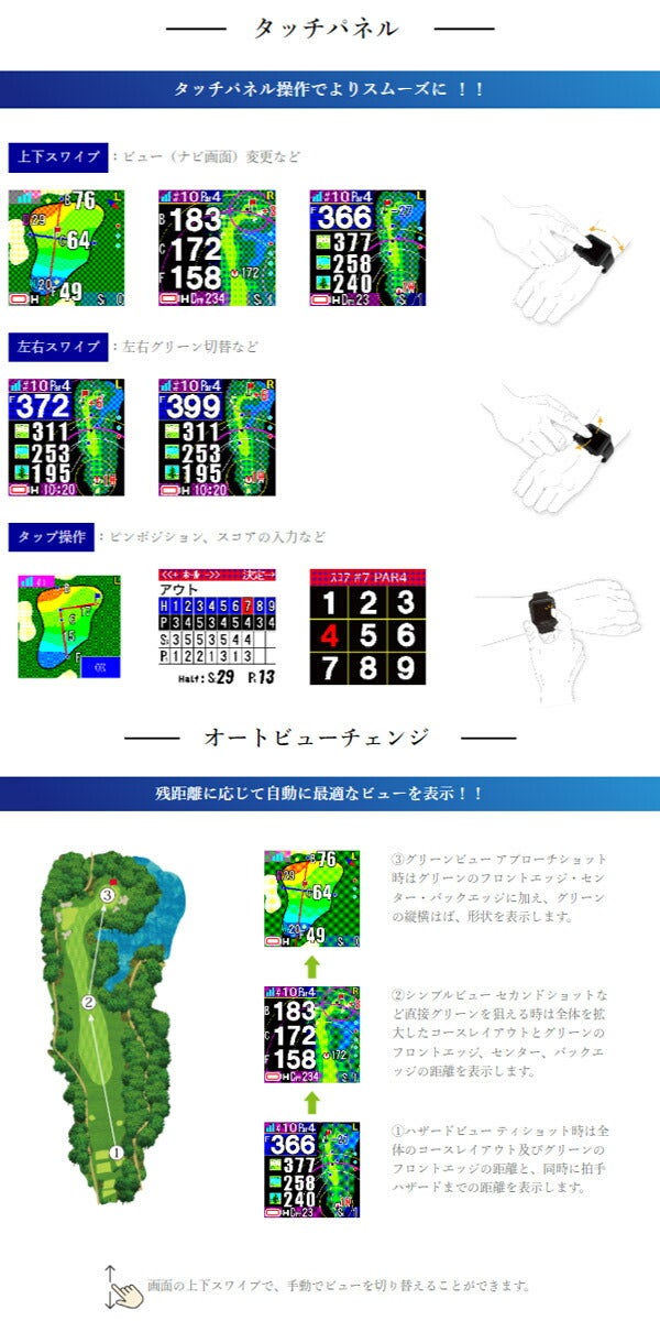 ショットナビGPSゴルフナビAIREX腕時計タイプ世界最小・最軽量を実現【23】