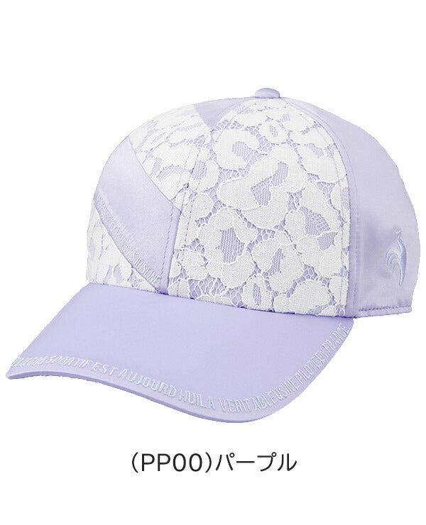 ルコック2023年春夏モデルレディース【RIJOUME】レース切替リボン付きキャップQGCVJC05W【23】lecoqsportif[ルコックスポルティフ]