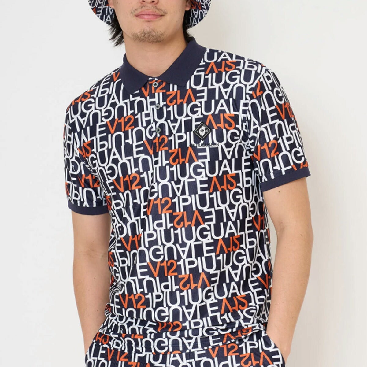 V122026年春夏モデルメンズV12113LETTERPOLO半袖シャツV122611-PL16【26SS】