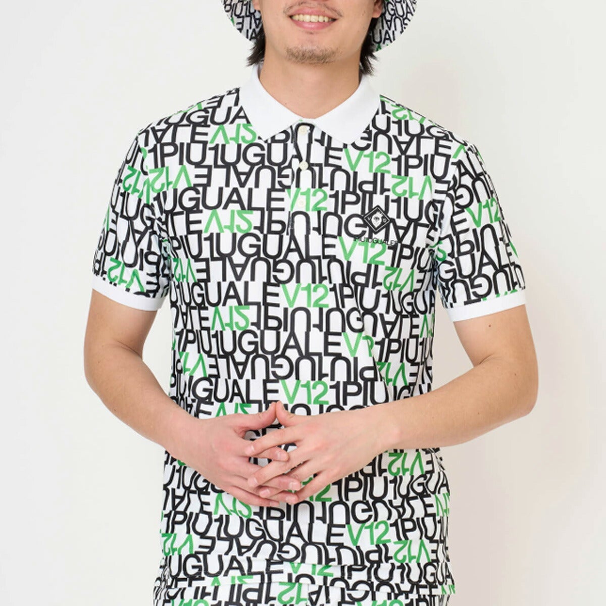 V122026年春夏モデルメンズV12113LETTERPOLO半袖シャツV122611-PL16【26SS】