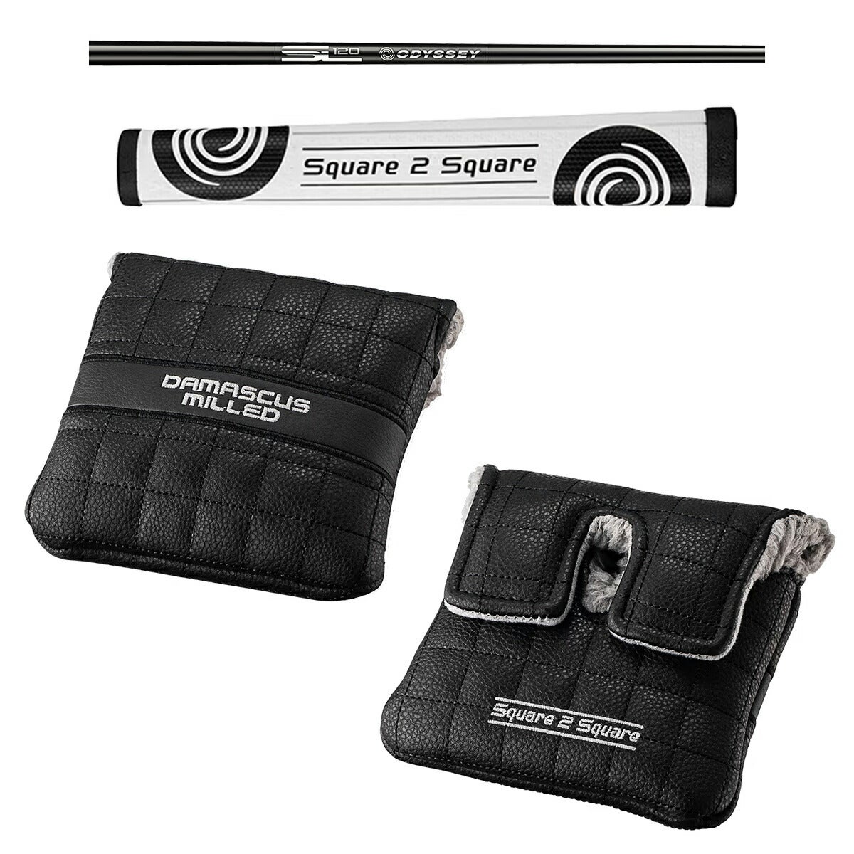 【セレクトストア限定】オデッセイメンズDAMASCUSMILLEDSquare2SquareSEVENダマスカスミルドスクエアトゥスクエアパターSTROKELAB120BLACKスチールシャフトRHS2SReverseTaper2.0OSグリップ（5720475）【26SS】