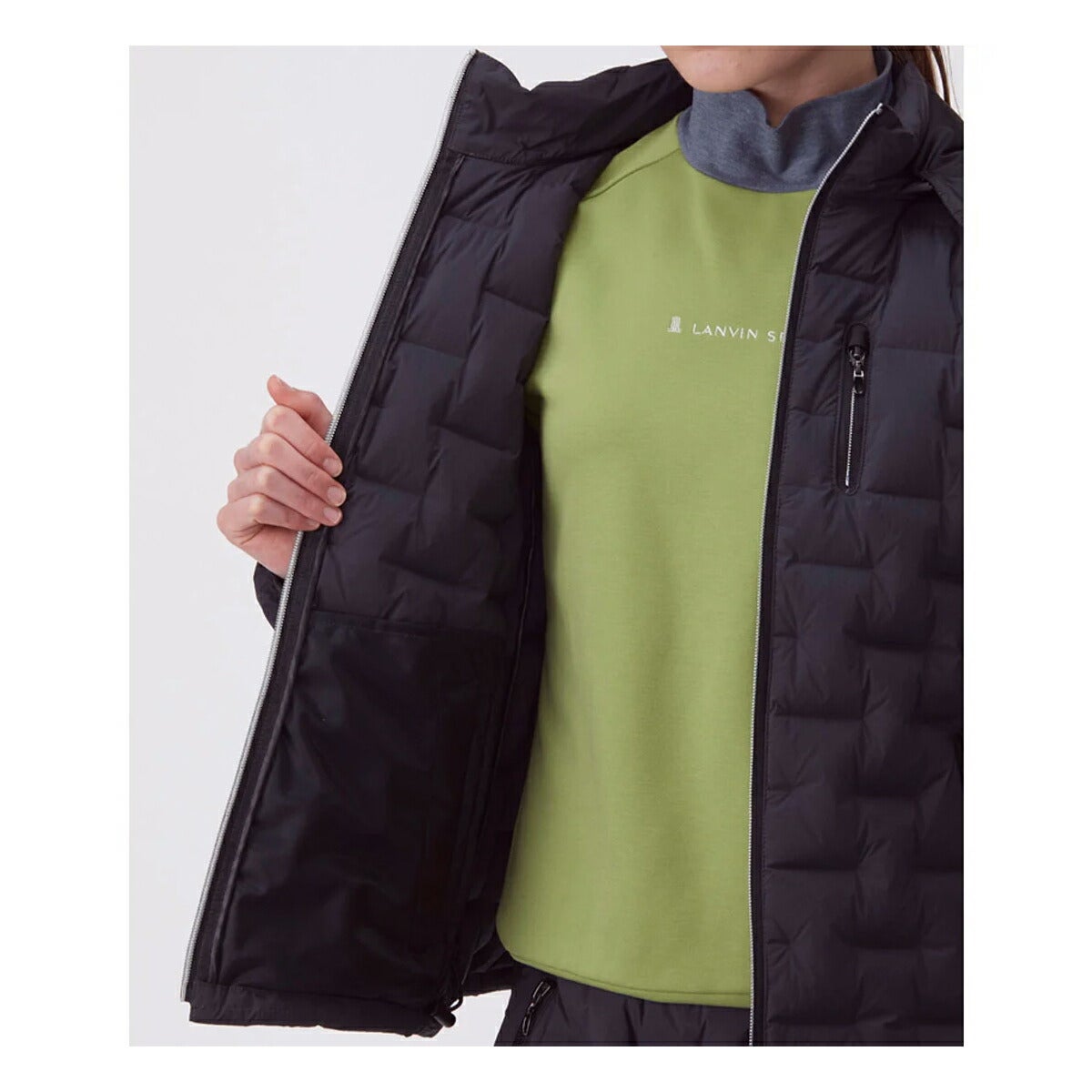 ランバンスポール2025年秋冬モデルレディースナイロンストレッチチューブダウンブルゾン【はっ水】VG5FDJ81L【25】