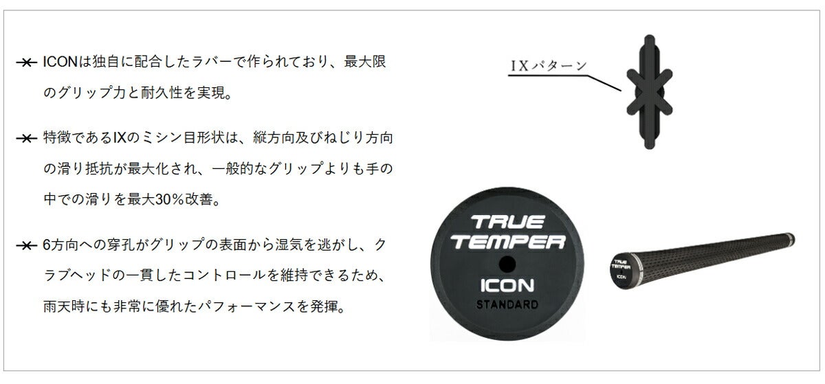 トゥルーテンパーICONアイコンラバーグリップ58Rバックライン無し49g【25】