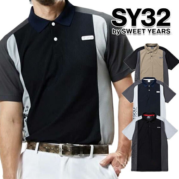 SY322025年春夏モデルメンズ3D-FACEPANELPOLO半袖シャツSYG-25S019【25】