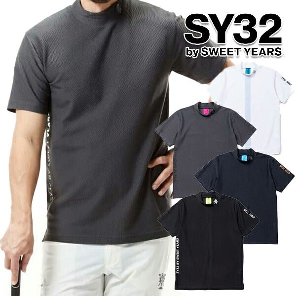 SY322025年春夏モデルメンズ3D-FACEBACKNEONモックネック半袖シャツSYG-25S020【25】