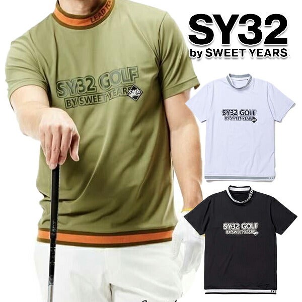 SY322025年春夏モデルメンズLIGHTSTRETCHLOGOモックネック半袖シャツSYG-25S038【25】