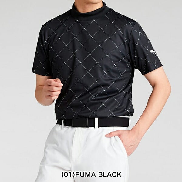 プーマゴルフ2025年春夏モデルSBアーガイルAOPモックネック半袖シャツ633323PUMAGOLF【25】