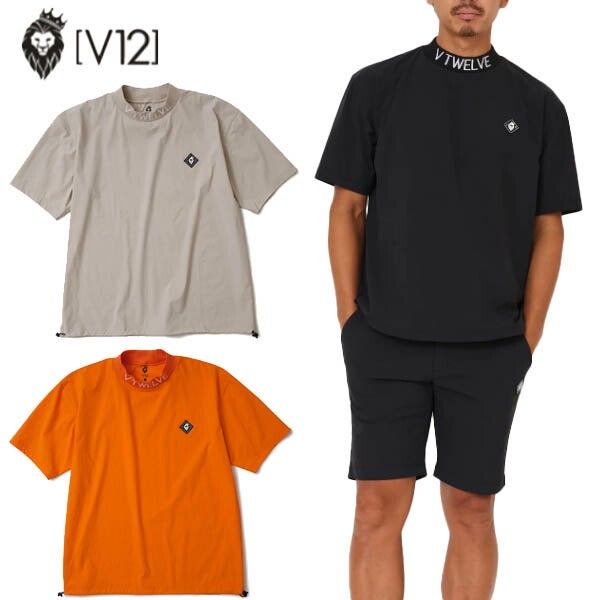V122025年春夏モデルメンズモックネック半袖シャツV122510-MK10【25】
