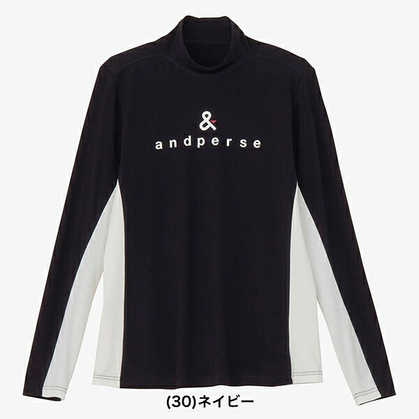 アンパスィ2024年秋冬モデルレディースセルヒートプレーンモックネック長袖シャツAFF9234W5andperse【24】