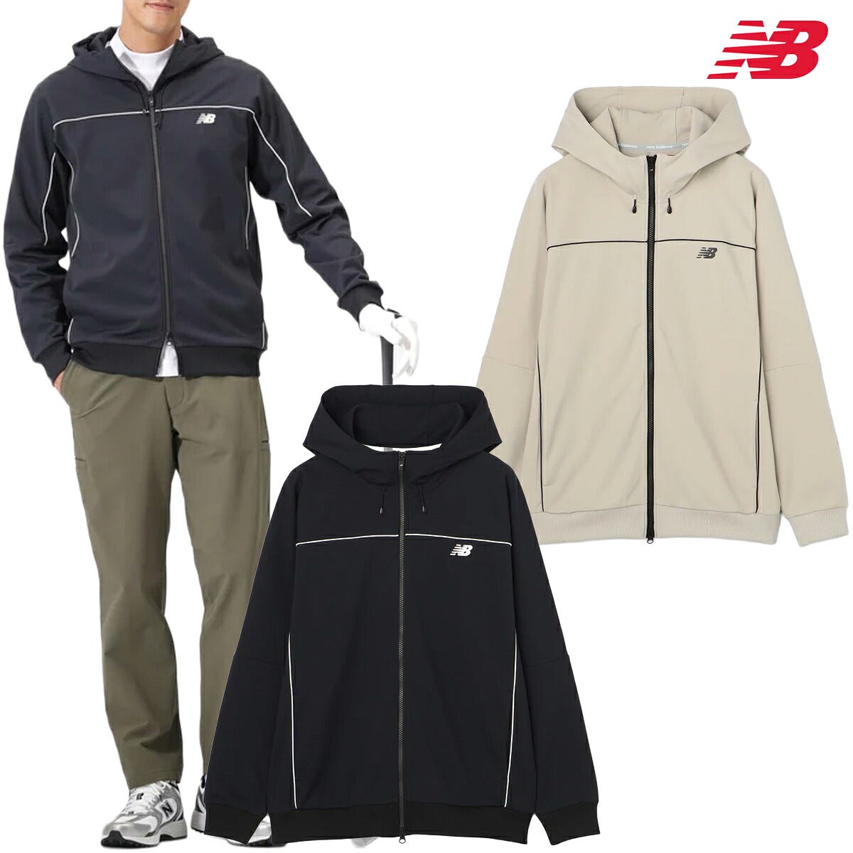 ニューバランスゴルフ2026年秋冬モデルメンズJERSEYZIPHOODIEフルジップアウターフーディー012-6262001【26FW】