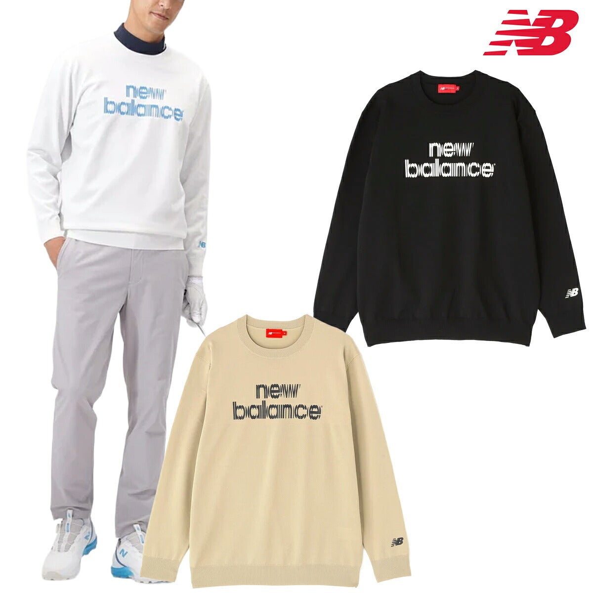 ニューバランスゴルフ2026年秋冬モデルメンズCREWNECKKNITPOクルーネックセーター012-6270001【26FW】