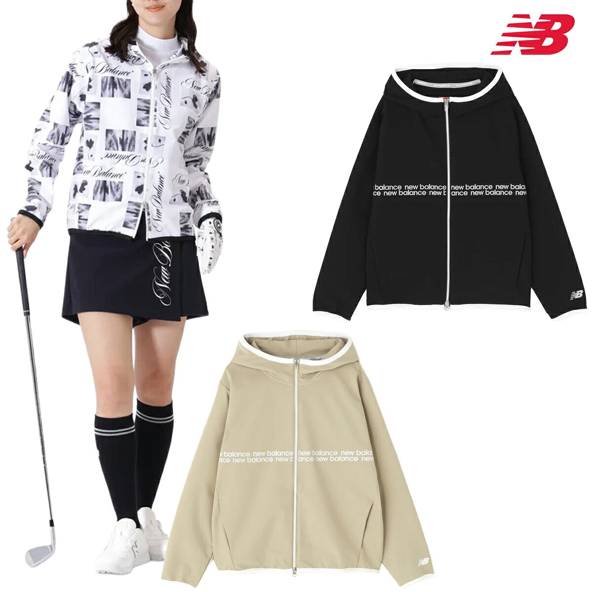 ニューバランスゴルフ2026年秋冬モデルレディースSOFTSHELLZIPHOODIEフルジップアウターフーディー012-6220503【26FW】