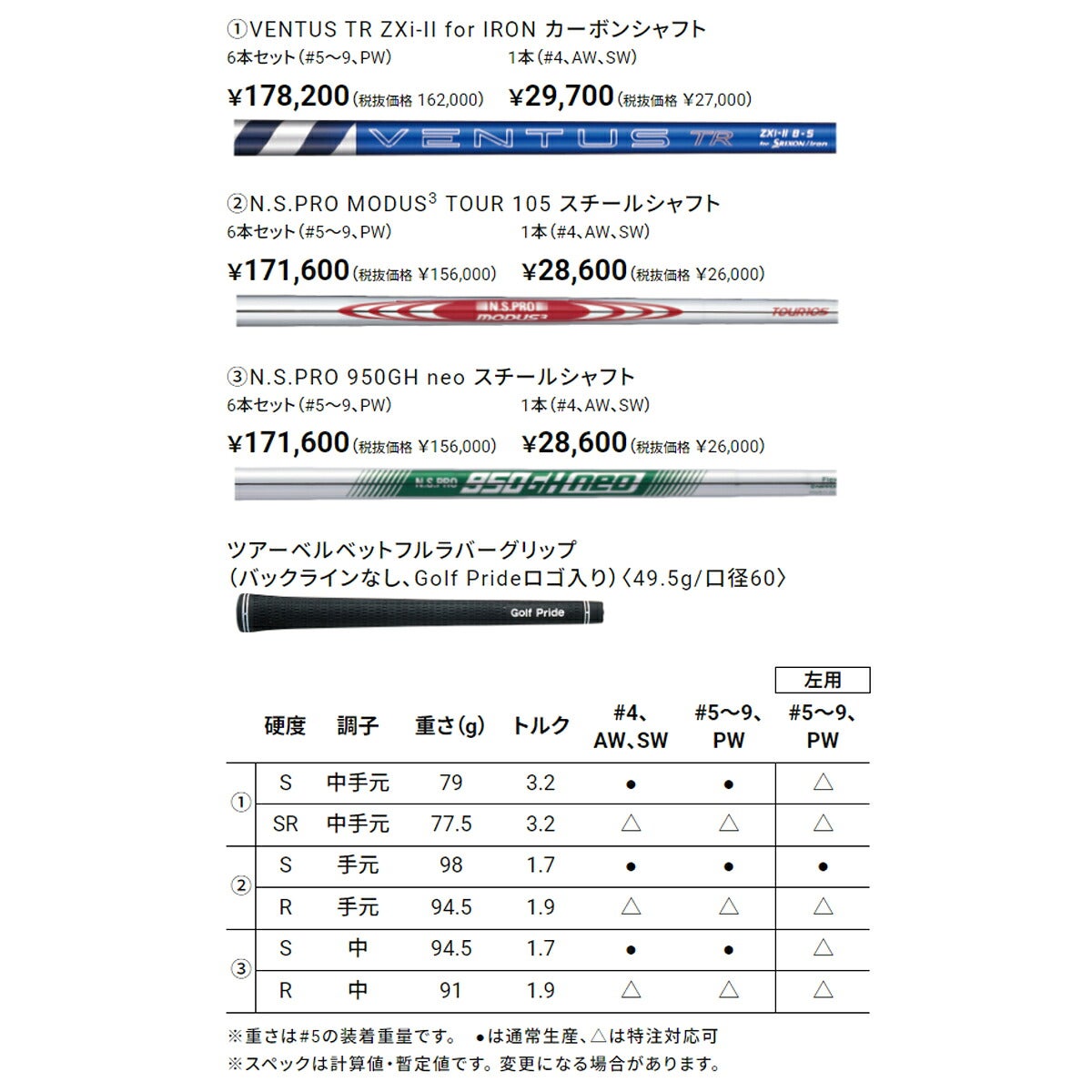ダンロップメンズスリクソンZXi5アイアンNSPROMODUS3TOUR105スチールシャフトゴルフプライドツアーベルベットラバーグリップ(バックライン無し/49.5g/M60)【26FW】