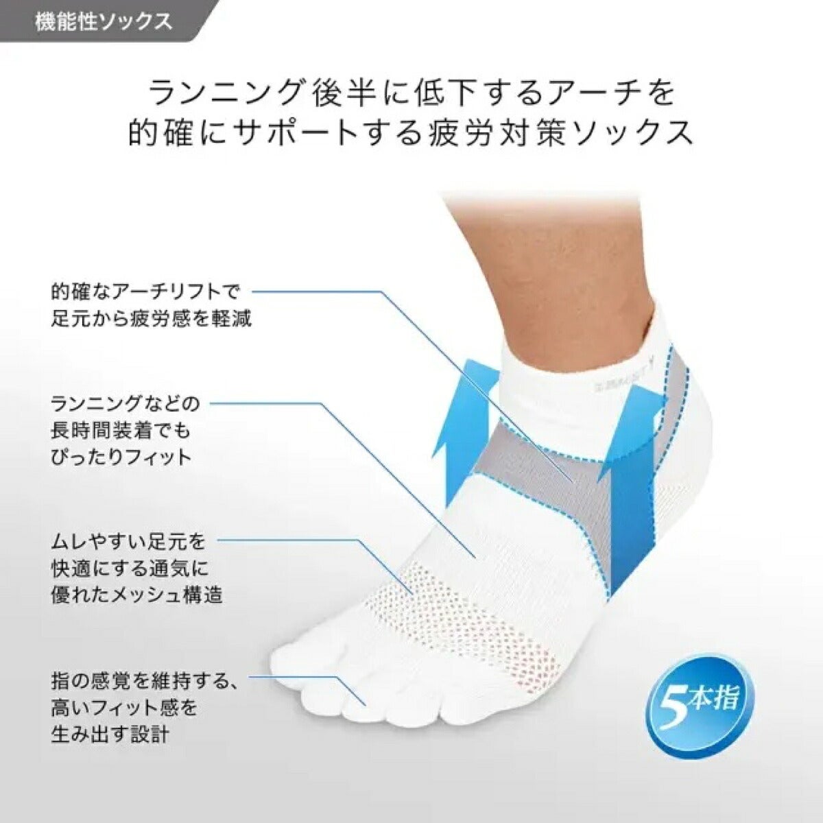 ザムストZAMSTAS-15本指ソックスサポーター【26FW】