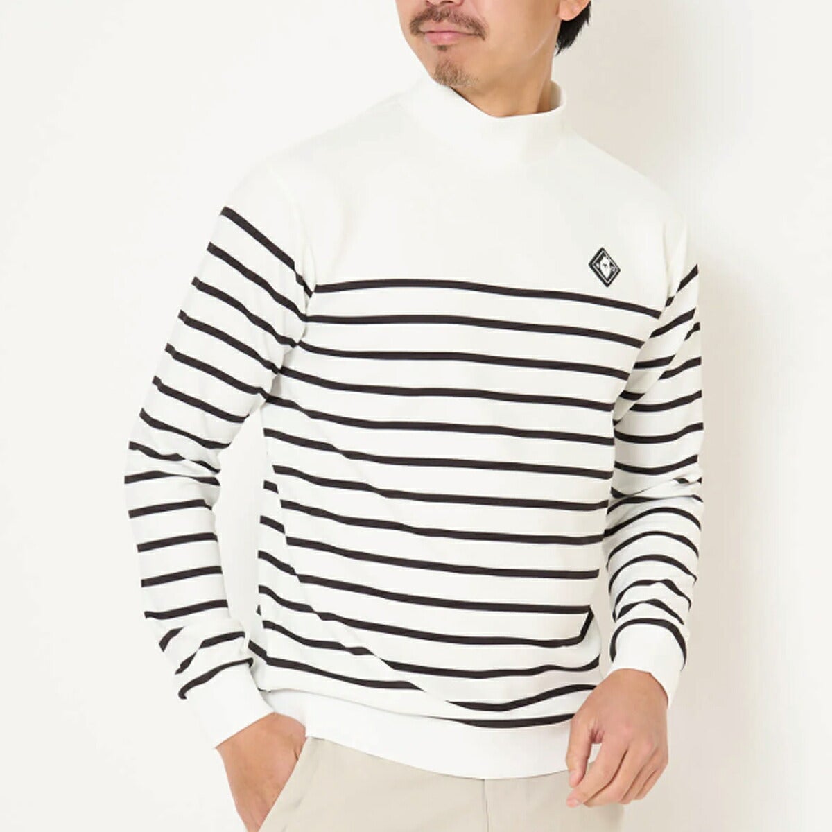 V122026年秋冬モデルメンズBORDERL/SMOCKモックネック長袖シャツV122620-MK05【26FW】