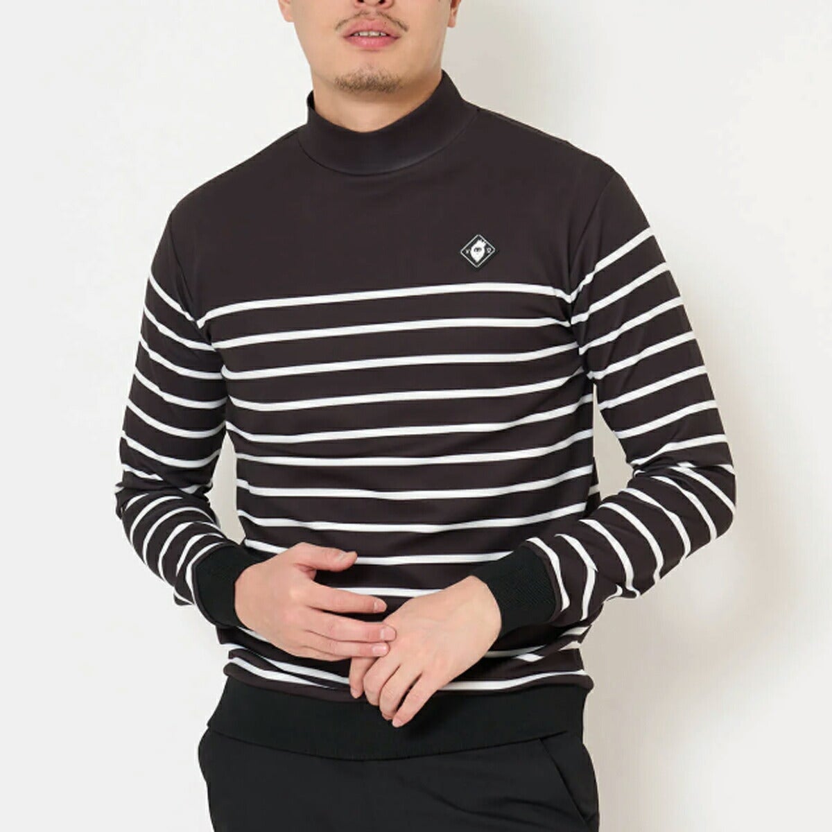 V122026年秋冬モデルメンズBORDERL/SMOCKモックネック長袖シャツV122620-MK05【26FW】